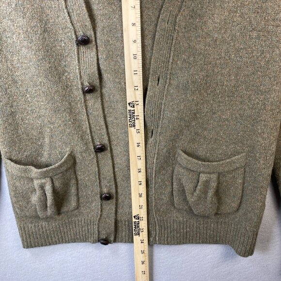 VTG Rugby Ralph Lauren Cardigan Womens‎ M 100% Wool Sweater Suede Elbow Patches - Picture 4 of 16
